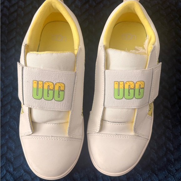 UGG Other - UGG Cream and Yellow Velcro Sneakers Kids size 3